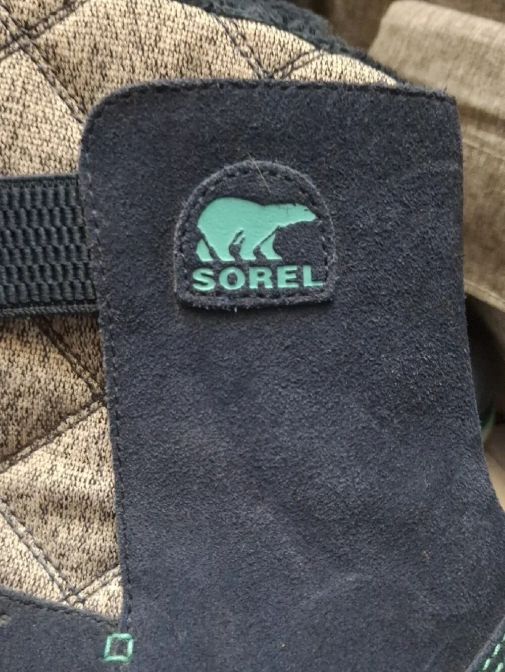 Sorel Girls' Navy Suede Winter Boot with Light Blue Accents